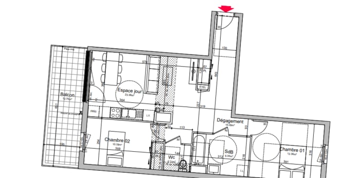 Image 2 sur 10 - Appartement  ·  Location · Chenove (21300) · 3 pièces · 65m²