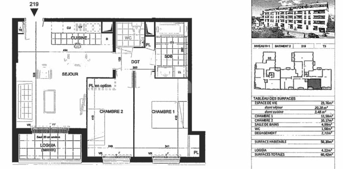 Image 1 sur 1 - Appartement  ·  Location · Houilles (78800) · 3 pièces · 56m²