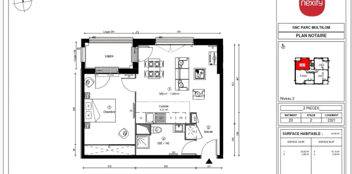 Image 1 sur 8 - Appartement  ·  Location · Lille (59160) · 2 pièces · 47m²