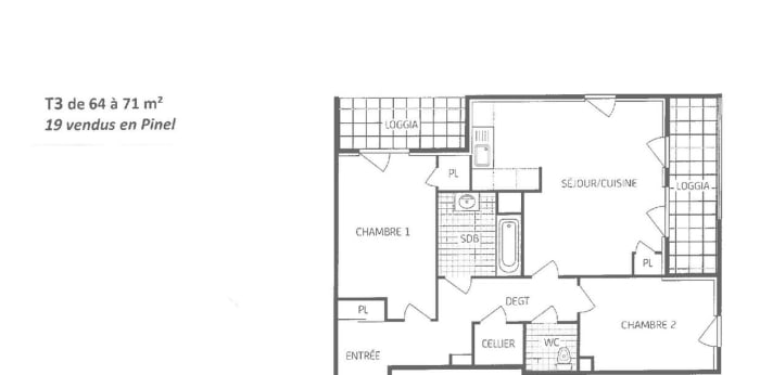 Image 9 sur 10 - Appartement  ·  Location · Chartres (28000) · 3 pièces · 67m²