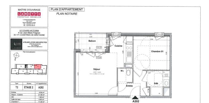 Image 6 sur 6 - Appartement  ·  Location · Chartres De Bretagne (35131) · 2 pièces · 44m²