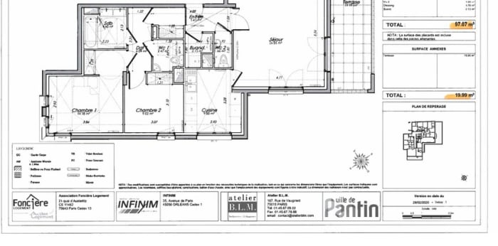 Image 1 sur 6 - Appartement  ·  Location · Pantin (93500) · 4 pièces · 97m²