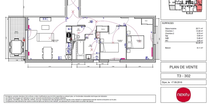 Image 28 sur 29 - Appartement  ·  Location · Dijon (21000) · 3 pièces · 62m²