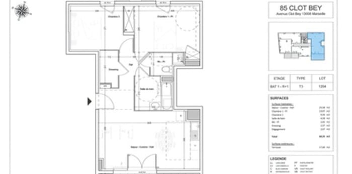 Image 14 sur 14 - Appartement  ·  Location · Marseille (13008) · 3 pièces · 60m²
