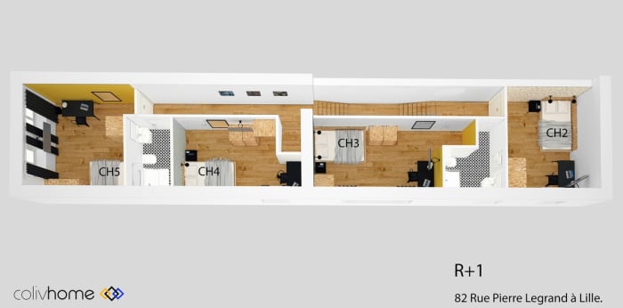 Image 7 sur 8 - Appartement  ·  Location · Lille (59000) · 1 pièce · 13m²