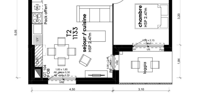 Image 9 sur 9 - Appartement  ·  Location · St Priest (69800) · 2 pièces · 44m²