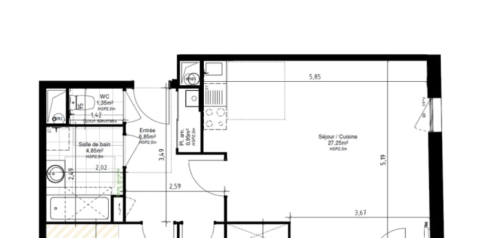 Image 2 sur 10 - Appartement  ·  Location · Valenciennes (59300) · 3 pièces · 61m²