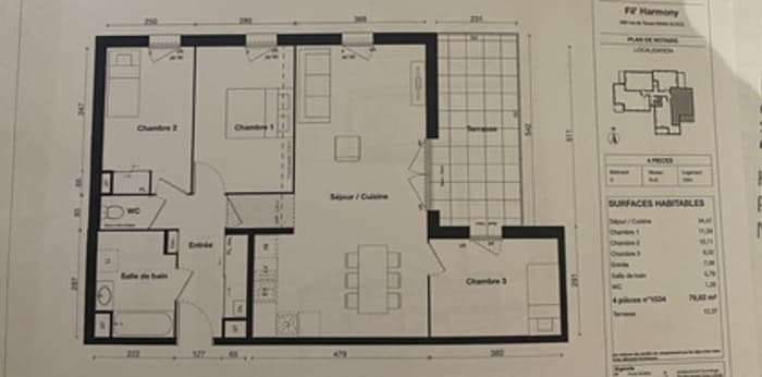 Image 3 sur 17 - Appartement  ·  Location · Gleize (69400) · 4 pièces · 80m²