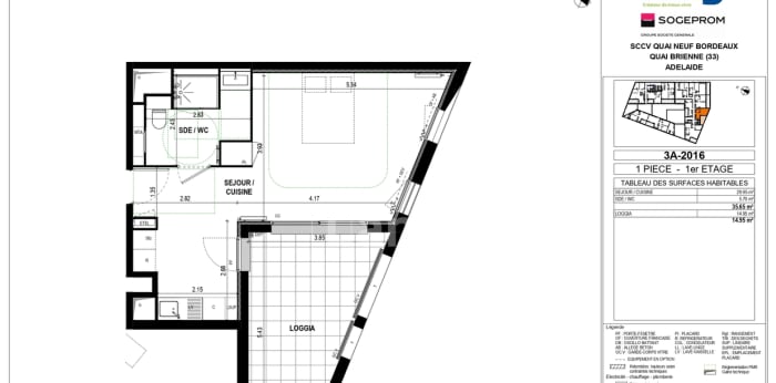 Image 2 sur 3 - Appartement  ·  Location · Bordeaux (33800) · 1 pièce · 35m²