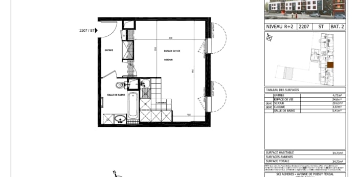 Image 4 sur 5 - Appartement  ·  Vente · Acheres (78260) · 1 pièce · 35m²