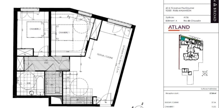 Image 6 sur 6 - Appartement  ·  Location · Rueil Malmaison (92500) · 3 pièces · 65m²