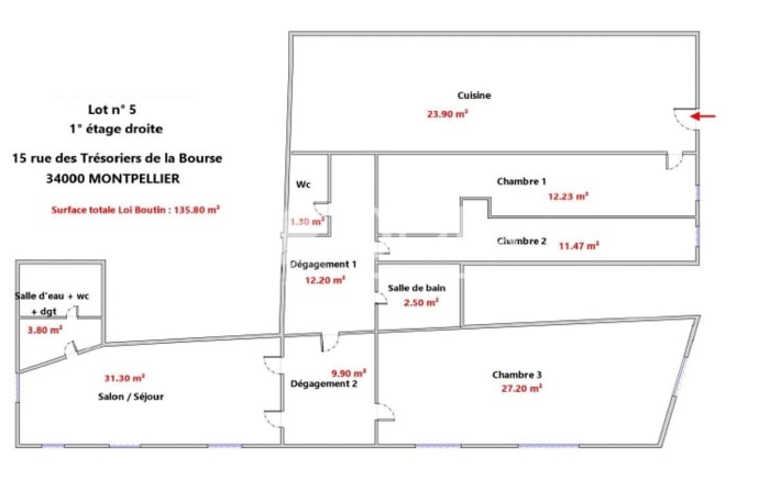 Image 9 sur 9 - Appartement  ·  Location · Montpellier (34000) · 4 pièces · 136m²