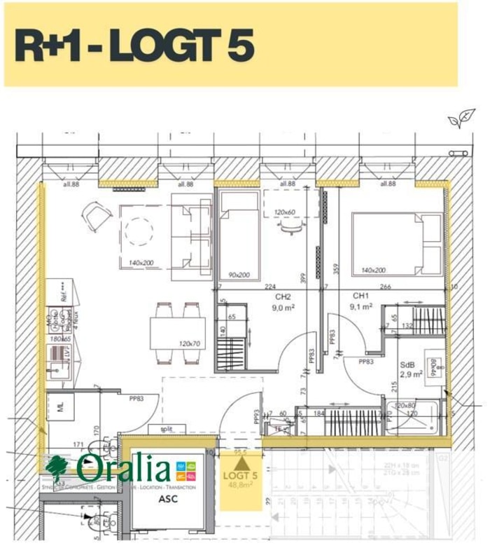 Image 10 sur 10 - Appartement  ·  Location · Tarare (69170) · 3 pièces · 46m²