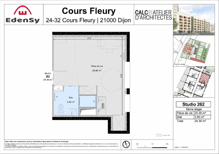 Image 6 sur 6 - Appartement  ·  Location · Dijon (21000) · 1 pièce · 24m²
