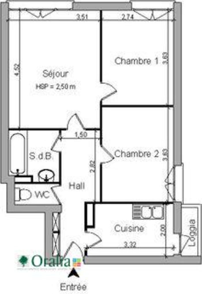 Image 4 sur 4 - Appartement  ·  Location · Bron (69500) · 3 pièces · 53m²