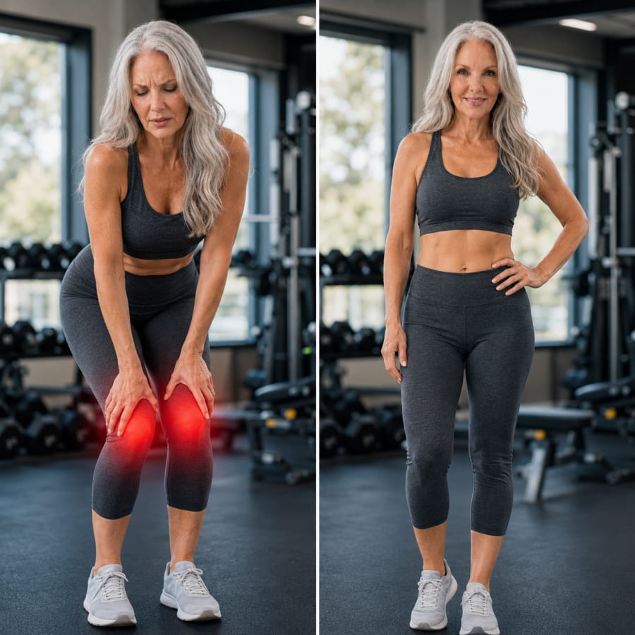 Knee pain before and after