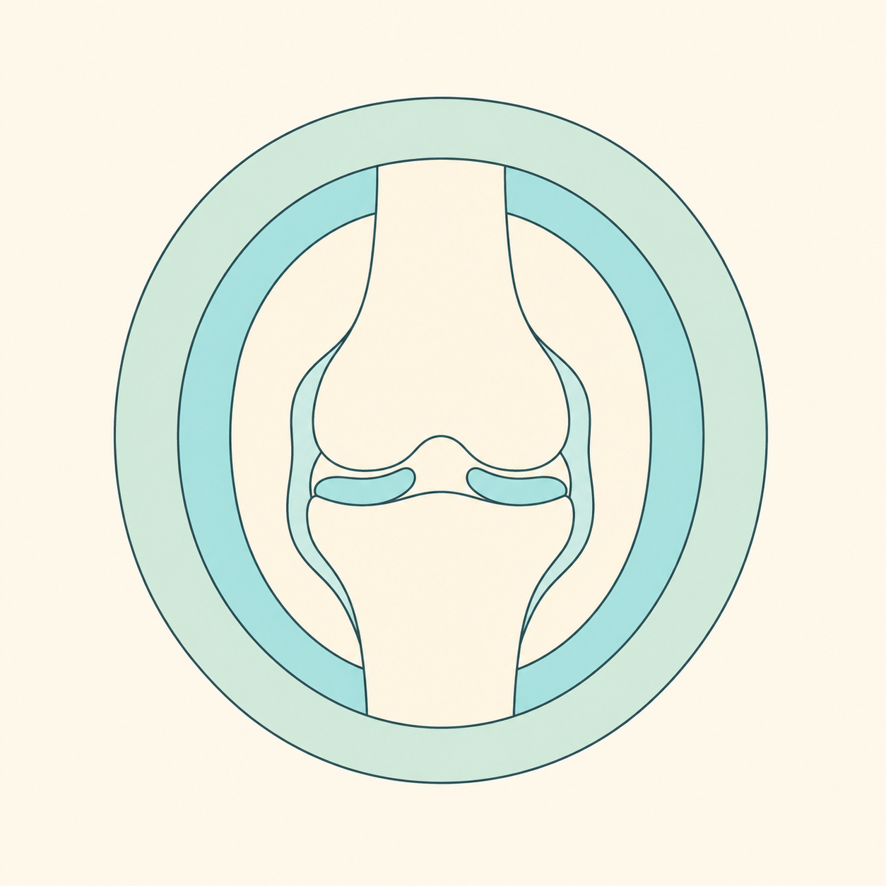 Knee joint with two protective collagen layers