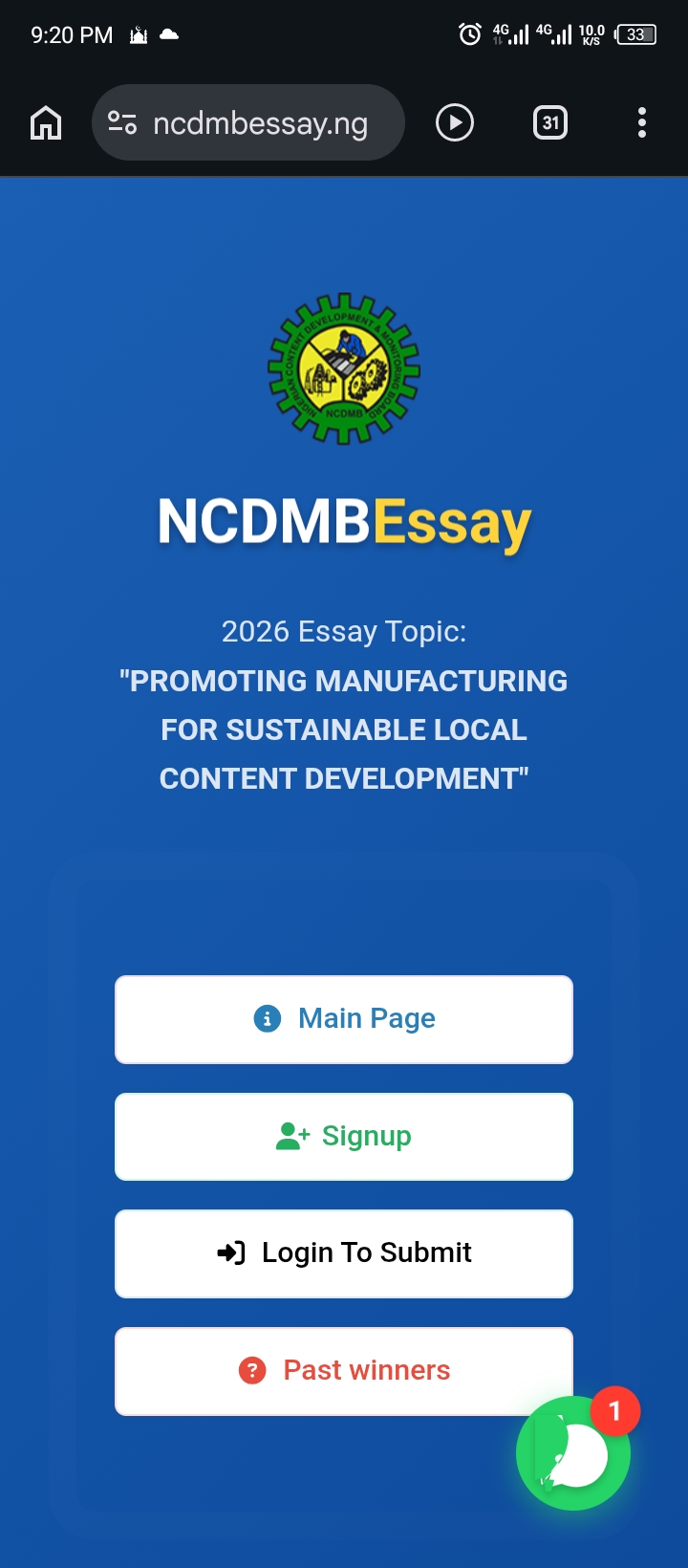 NCDMB National Undergraduate Essay Competition 2026