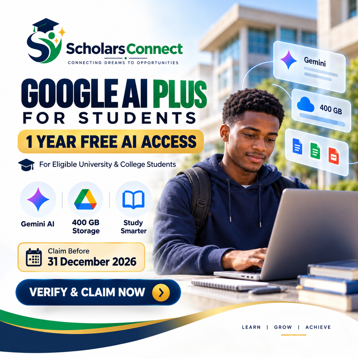 Google AI Plus Student Plan 2026 | Get 1 Year Free