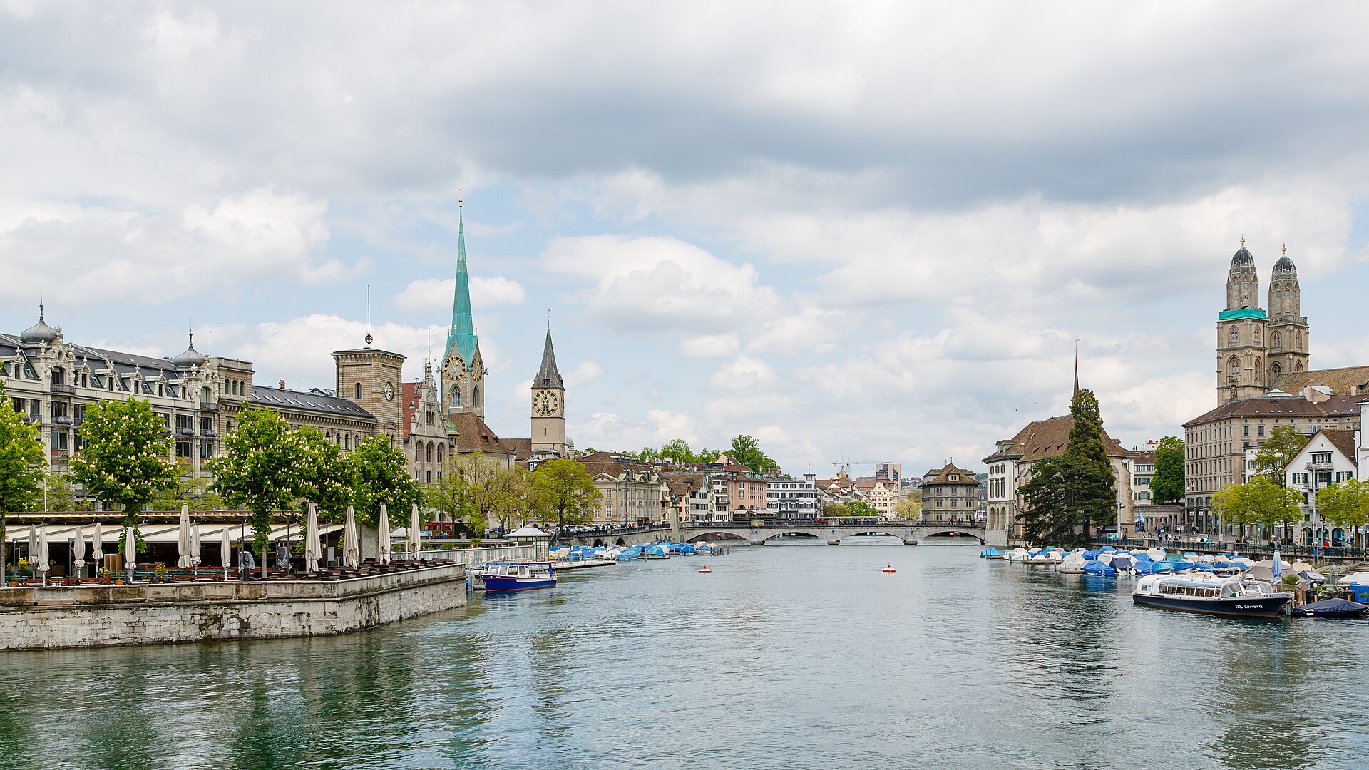 Zürich Switzerland Citiview from Quai Bridge 01