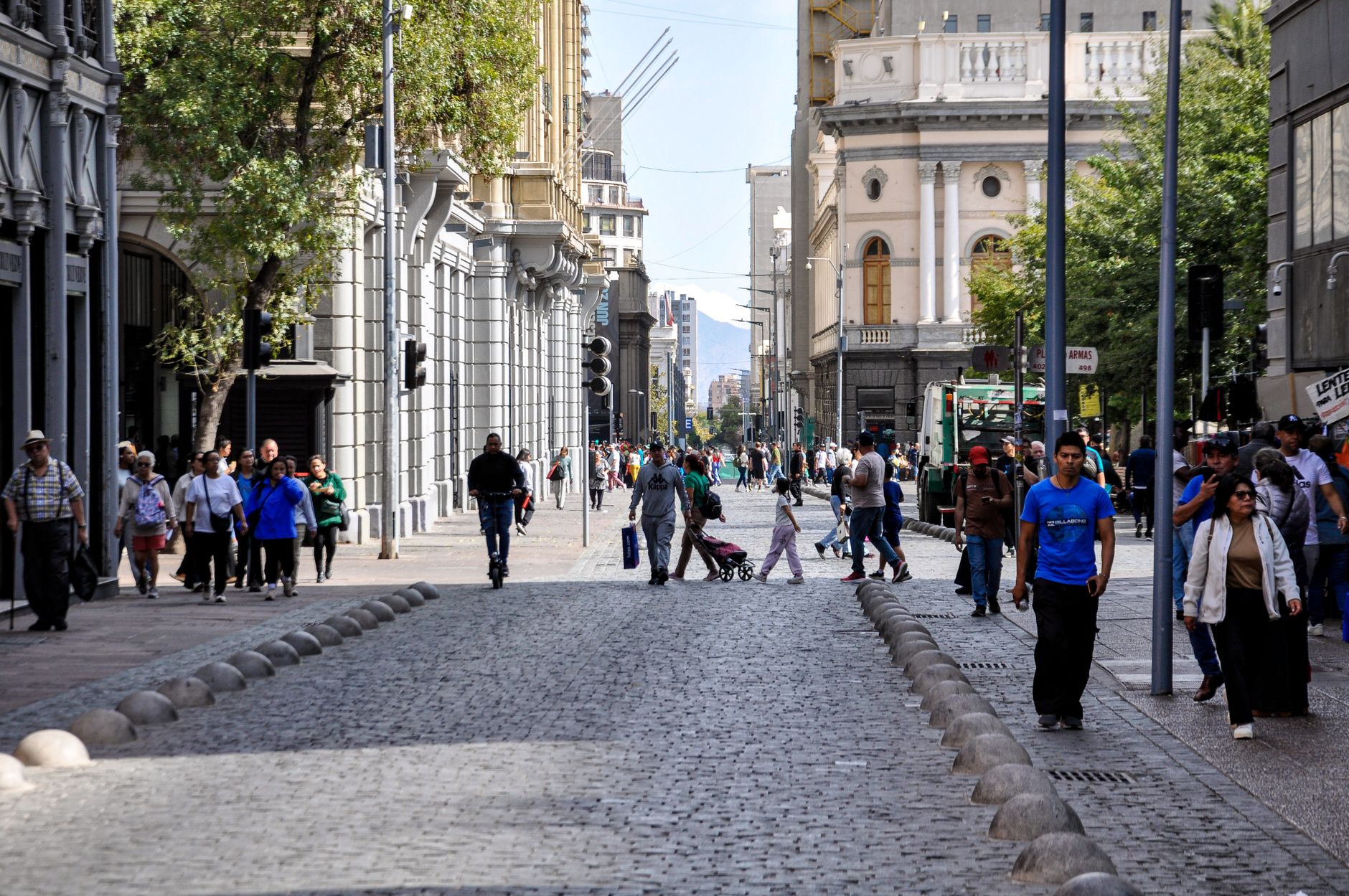 Bustling Street Scene in Santiago Chile