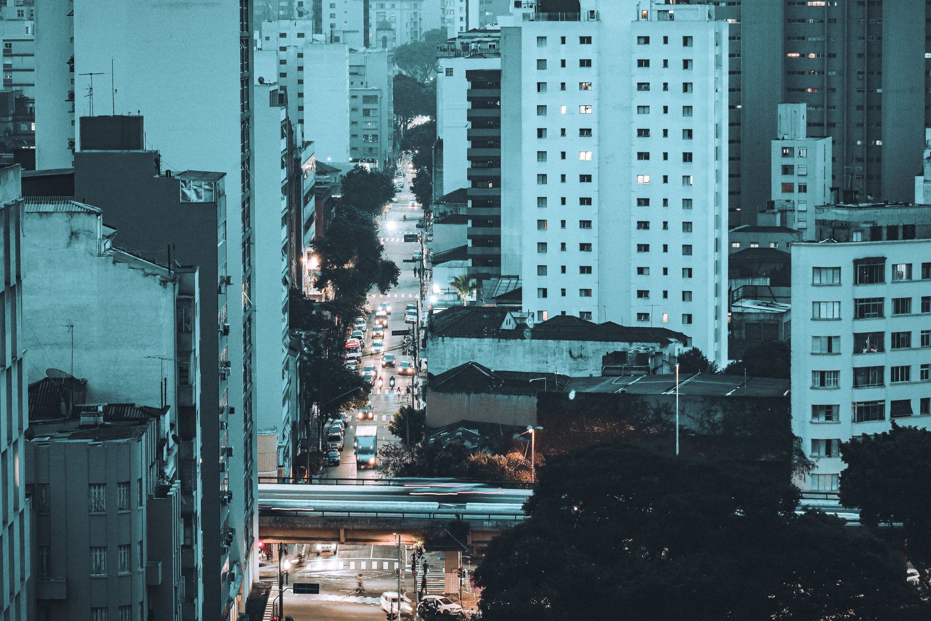 Birds Eye View of City