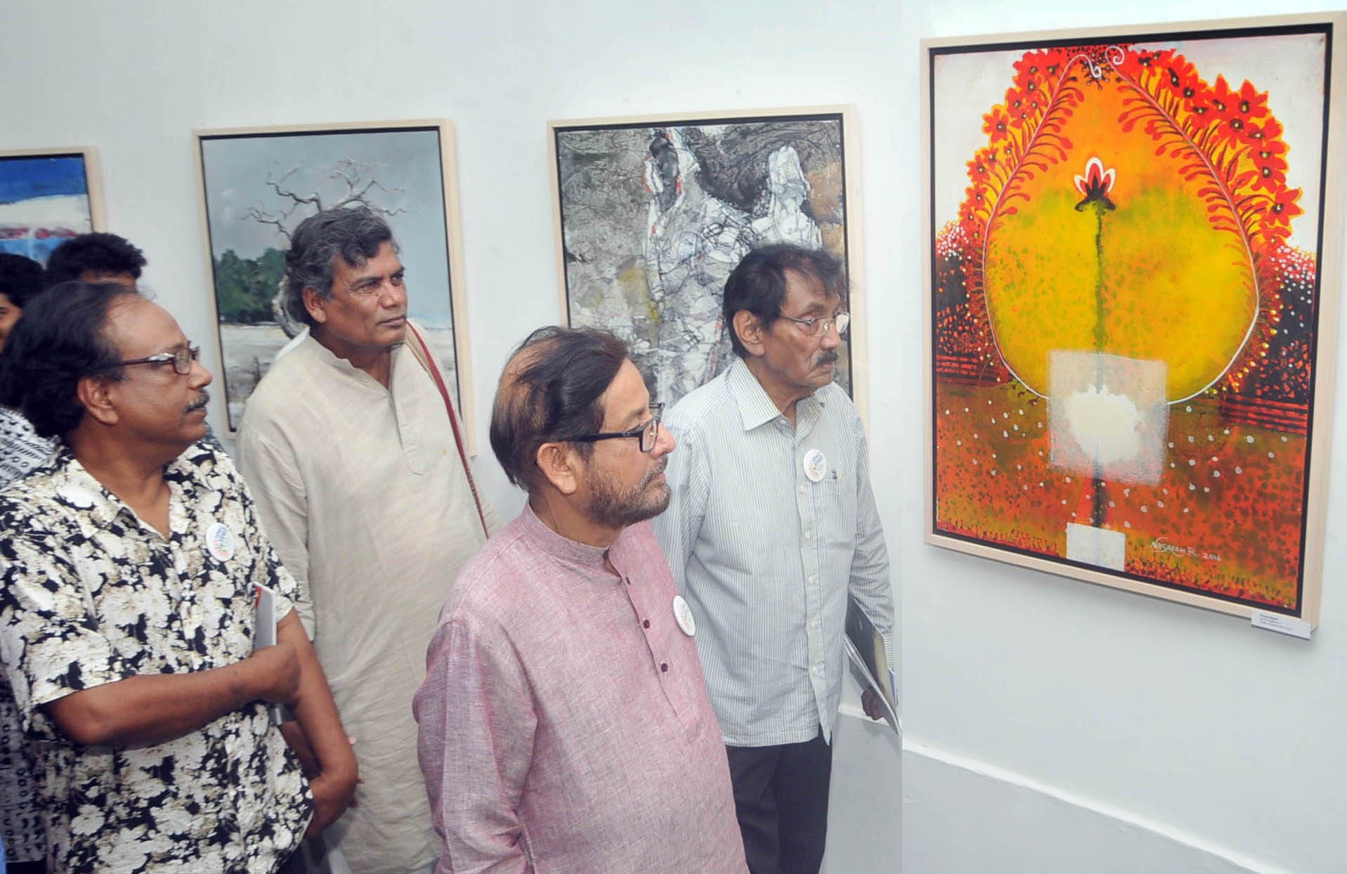 Asaduzzaman Noor Visits Charukala Utsab 2016 Joypurhat Art Exhibition, Dhaka University, 2016 04 18