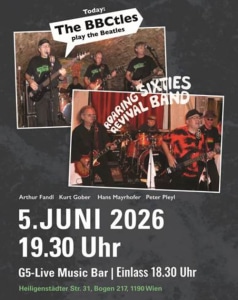 BBCtles – LIVE - Sa., 05.06.2027, 18:30 at G5 - Live Music Bar, Heiligenstädter Straße 31, 1190 Wien, Österreich