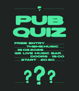G5 Pubquiz - Tue, Aug 18, 2026, 19:00 at G5 - Live Music Bar, Heiligenstädter Straße 31, 1190 Wien, Österreich