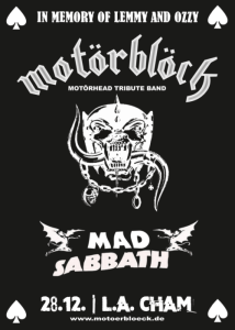 MOTÖRBLÖCK / MAD SABBATH // 28.12.26 - Mon, Dec 28, 2026, 19:00 at L.A. Cham, Badstraße 19, 93413 Cham, Deutschland