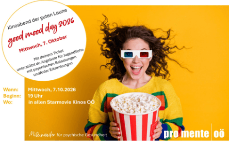 good mood day 2026 Steyr - Kino Charityabend - Mi., 07.10.2026, 19:00 at Starmovie Dietach, Ennser Straße 84, 4407 Dietach, Österreich