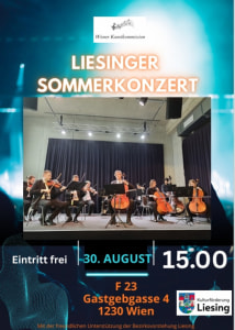 Liesinger Sommerkonzert mit der Wr. Kunstkommission - So., 30.08.2026, 15:00 at Kulturzentrum F 23, Gastgebgasse 4, 1230 Wien, Österreich
