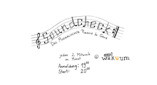 Soundcheck – Das musikalischste Pubquiz September 2026 - Wed, Sep 09, 2026, 19:00 at Club Wakuum, Griesgasse 25, 8020 Graz, Österreich