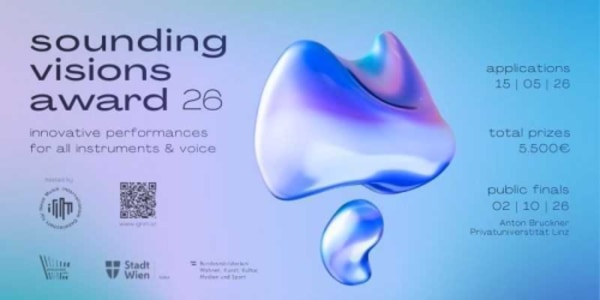 SOUNDING VISIONS AWARD DER IGNM 2026 | KOORDINATION SARA STEVANOVIC - Fri, Oct 02, 2026, 10:00 at Anton Bruckner Privatuniversität, Alice-Harnoncourt-Platz 1, 4040 Linz, Österreich
