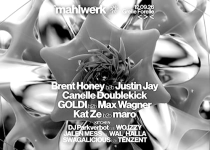 12/09 MAHLWERK w/ Justin Jay, Brent Honey ＆ Canelle Doublekick - Sat, Sep 12, 2026, 23:00 at Grelle Forelle, Spittelauer Lände 12, 1090 Wien, Österreich