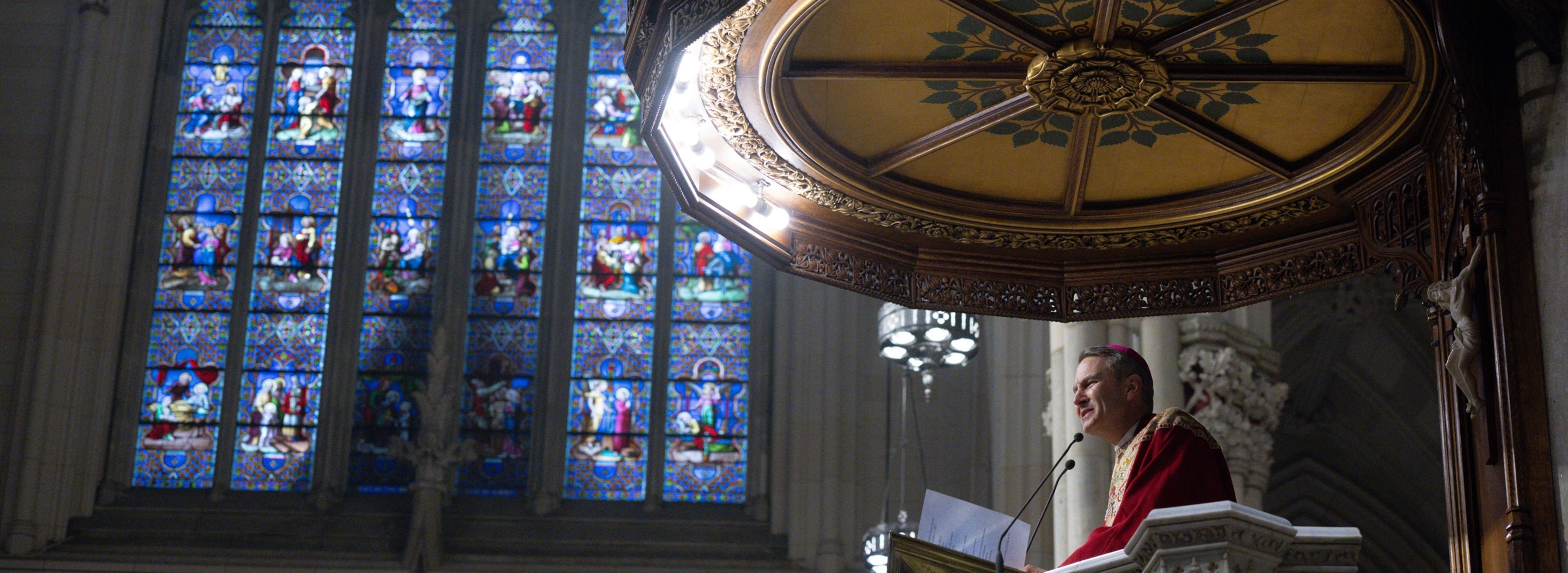 Archbishop Ronald Hicks at St. Patrick's Cathedral in Manhattan. | Credit: EWTN News