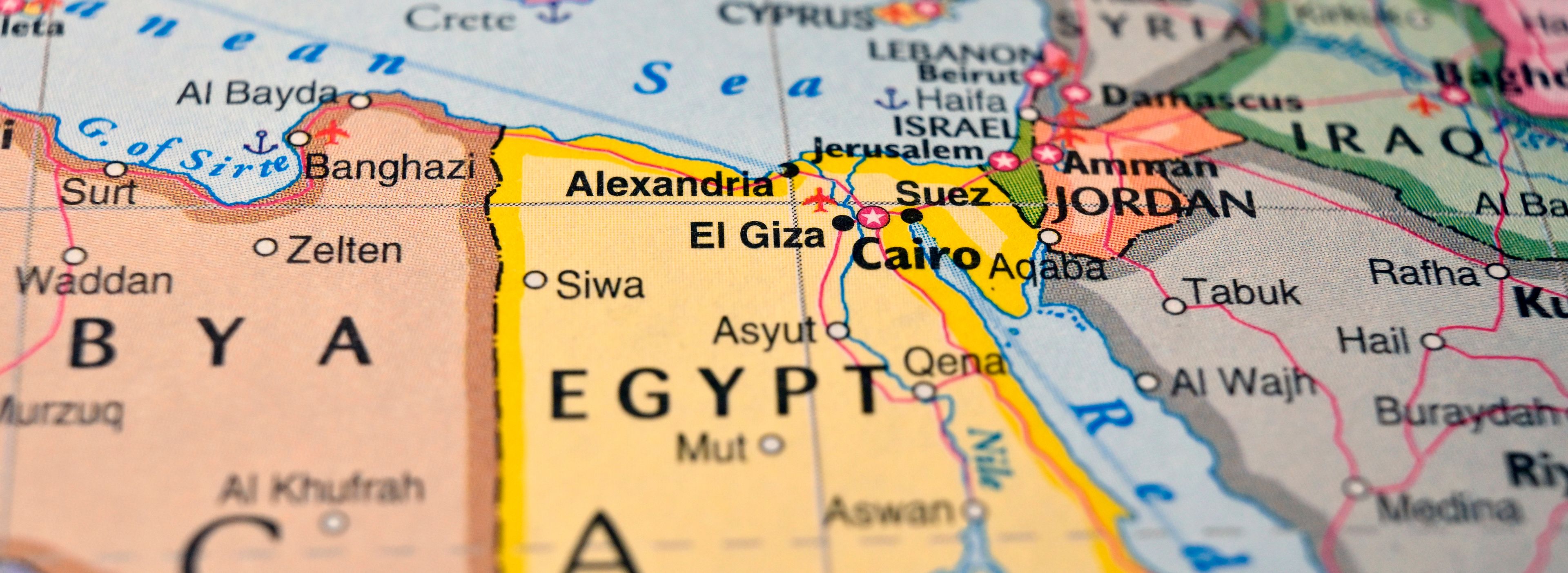 Mapa de Egipto. | Crédito: Shutterstock.