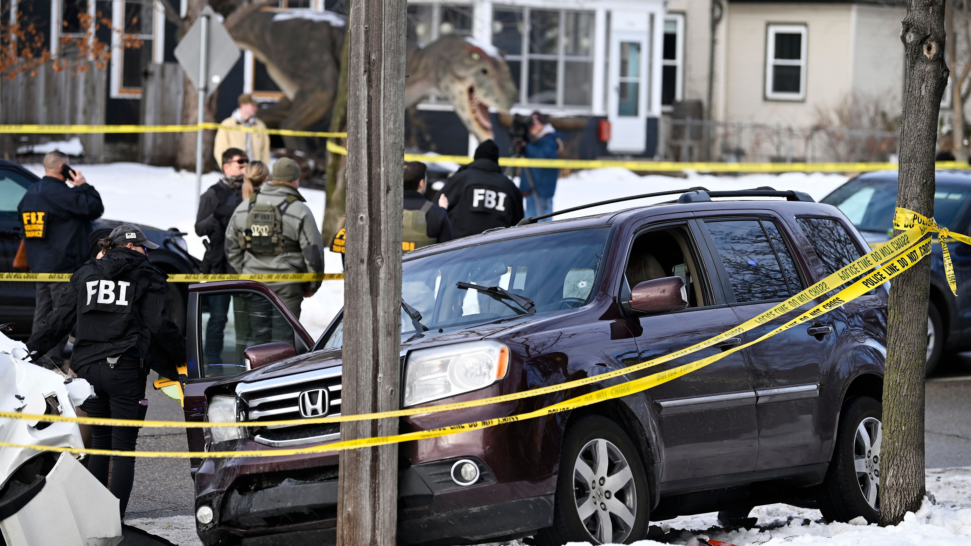 Members of law enforcement work the scene following a suspected shooting by an ICE agent during federal law enforcement operations on Jan. 7, 2026, in Minneapolis. | Credit: Stephen Maturen/Getty Images