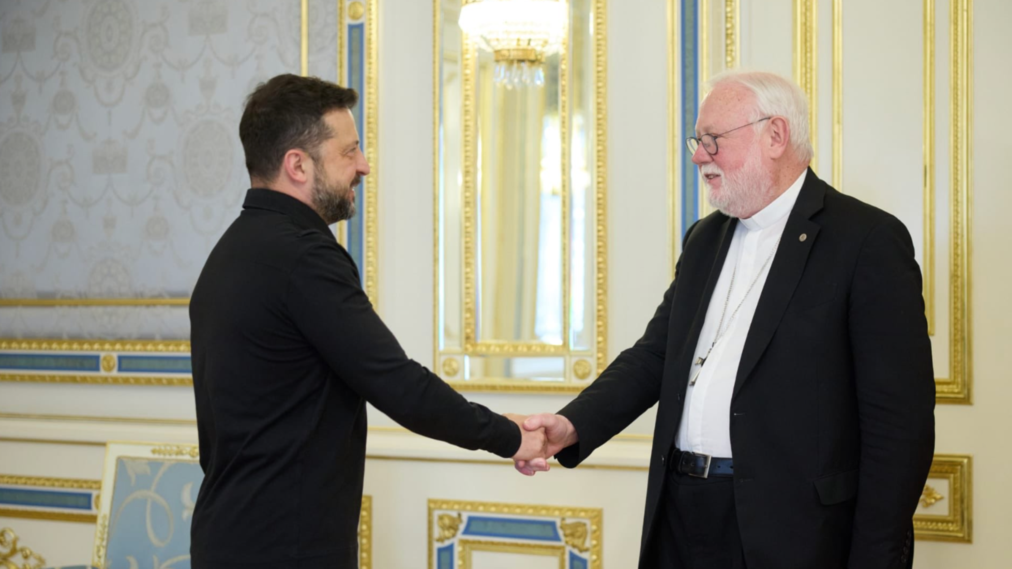Archbishop Paul Richard Gallagher, the Holy See’s secretary for relations with states and international organizations, meets with Ukrainian President Volodymyr Zelenskyy in Kyiv on July 20, 2026. | Credit: Embassy of Ukraine to the Holy See.