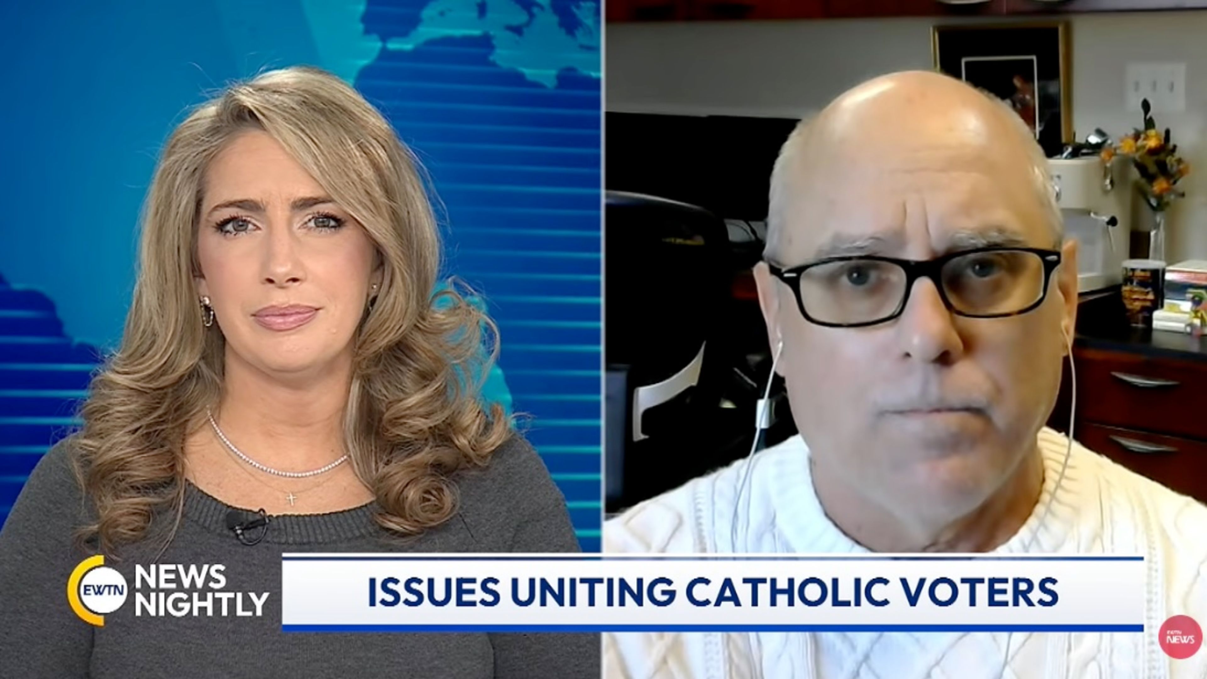 Mark Gray, CARA director at Georgetown University, speaks with anchor Veronica Dudo on “EWTN News Nightly” on Oct. 19, 2026. | Credit: “EWTN News Nightly”/Screenshot