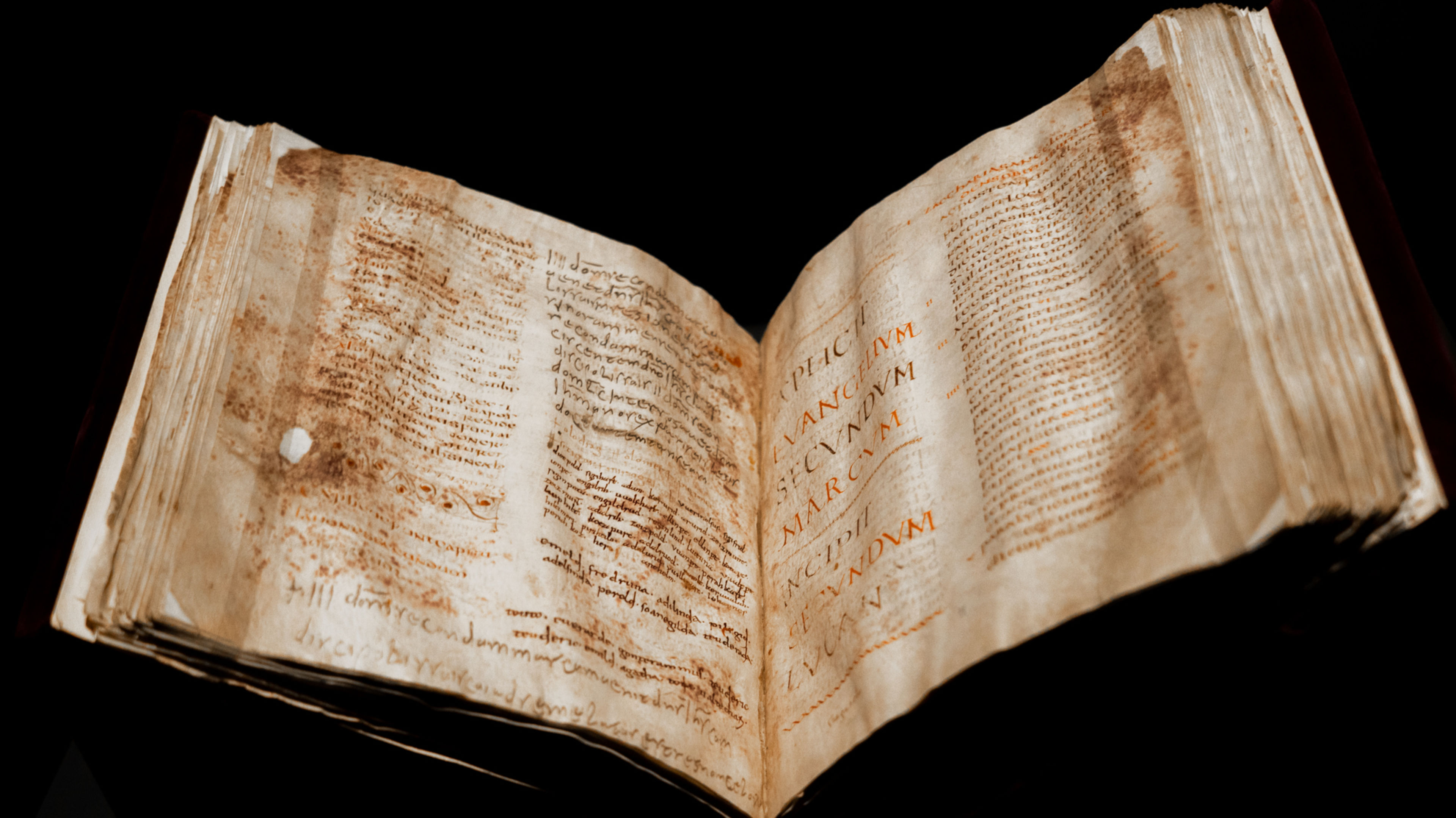 One of the fragments of the sixth-century manuscript venerated as a relic, attributed to the authorship of the Evangelist St. Mark. | Credit: Courtesy of Tseng Kuang Yi