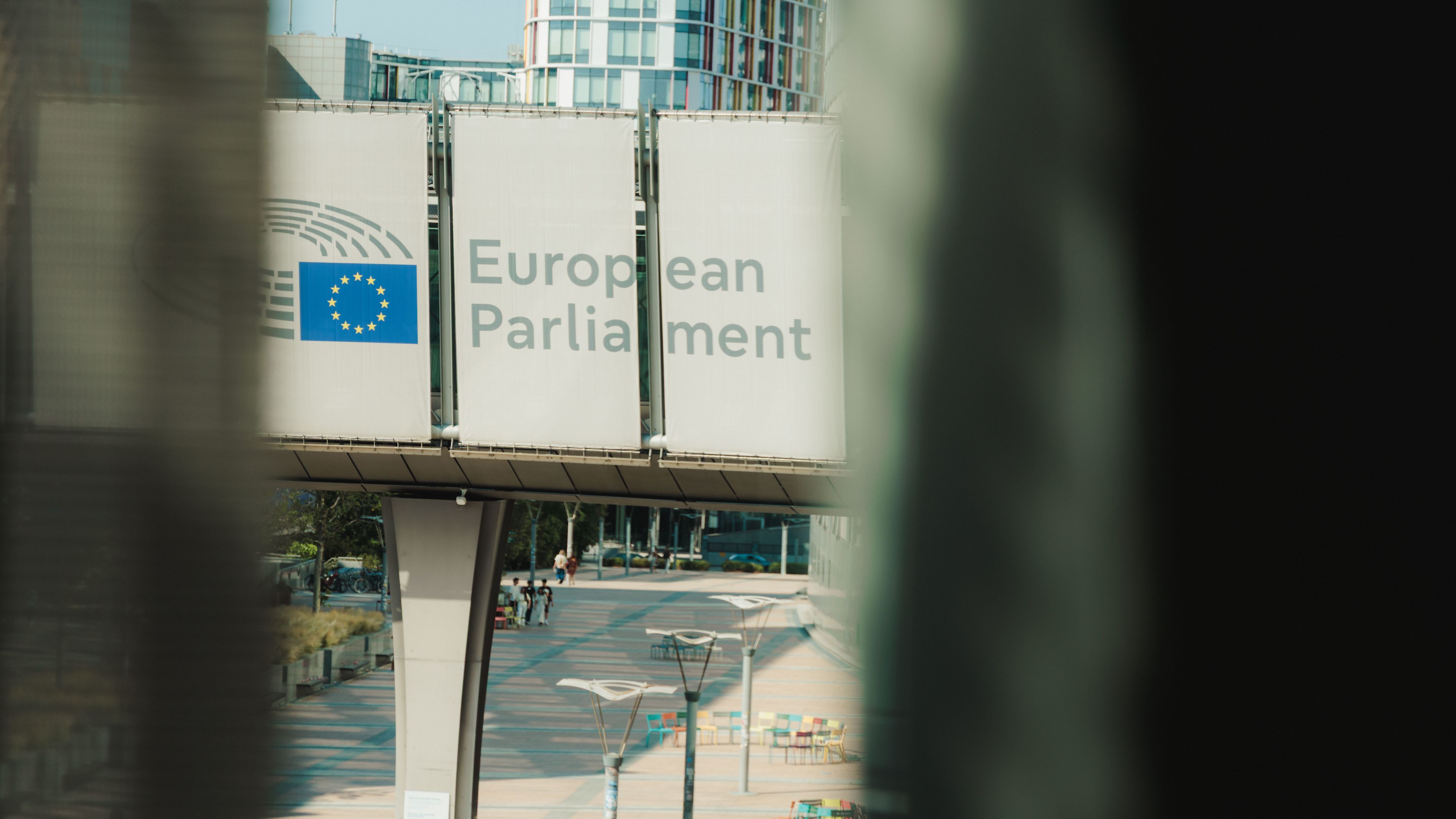 Sign of the European Parliament in Brussels, Belgium. | Credit: ECR Group