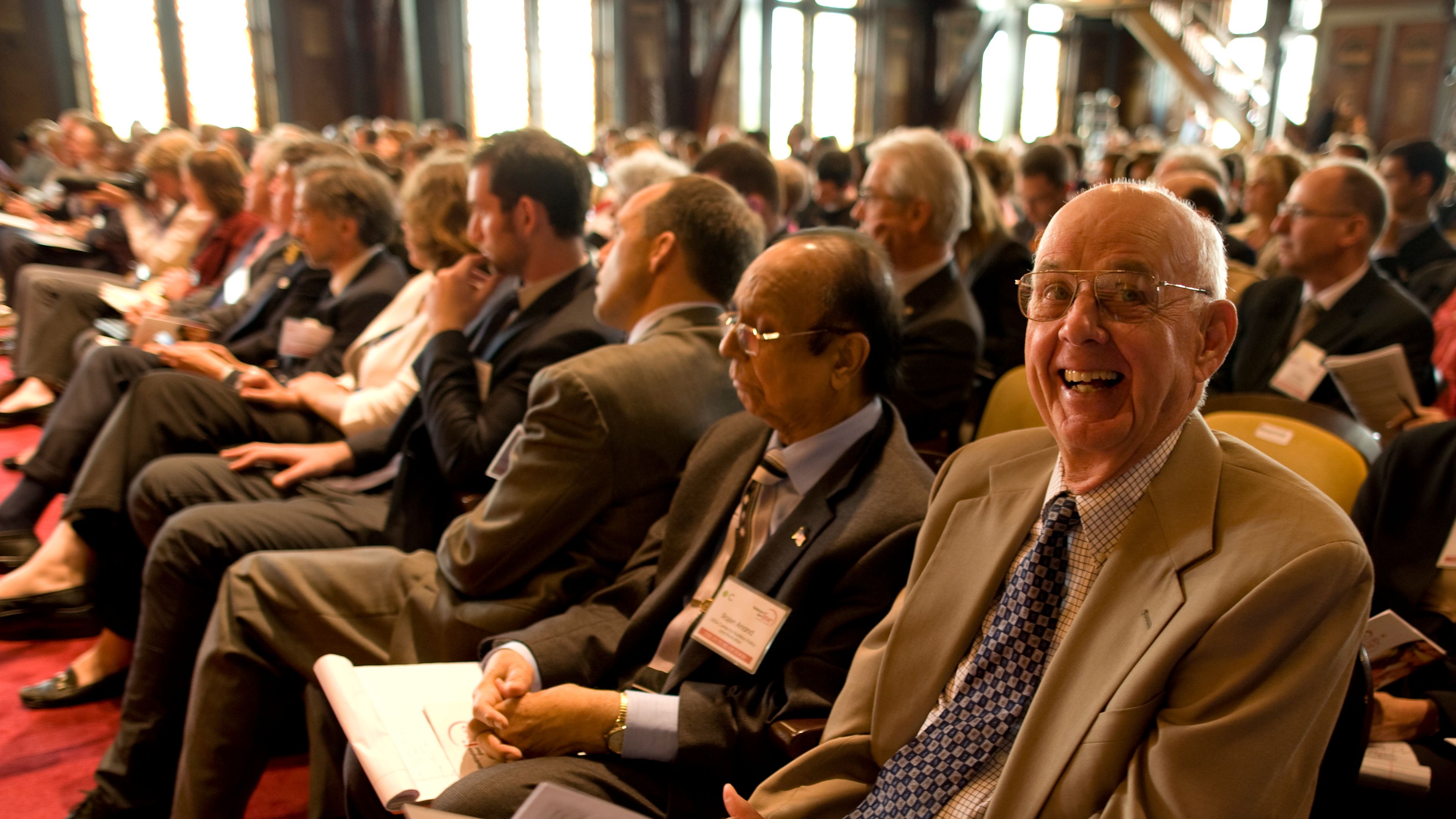 Wendell Berry, right, attends the Future of Food conference at Georgetown University, May 4, 2010. | Credit: Tracy A Woodward/The Washington Post via Getty Images
