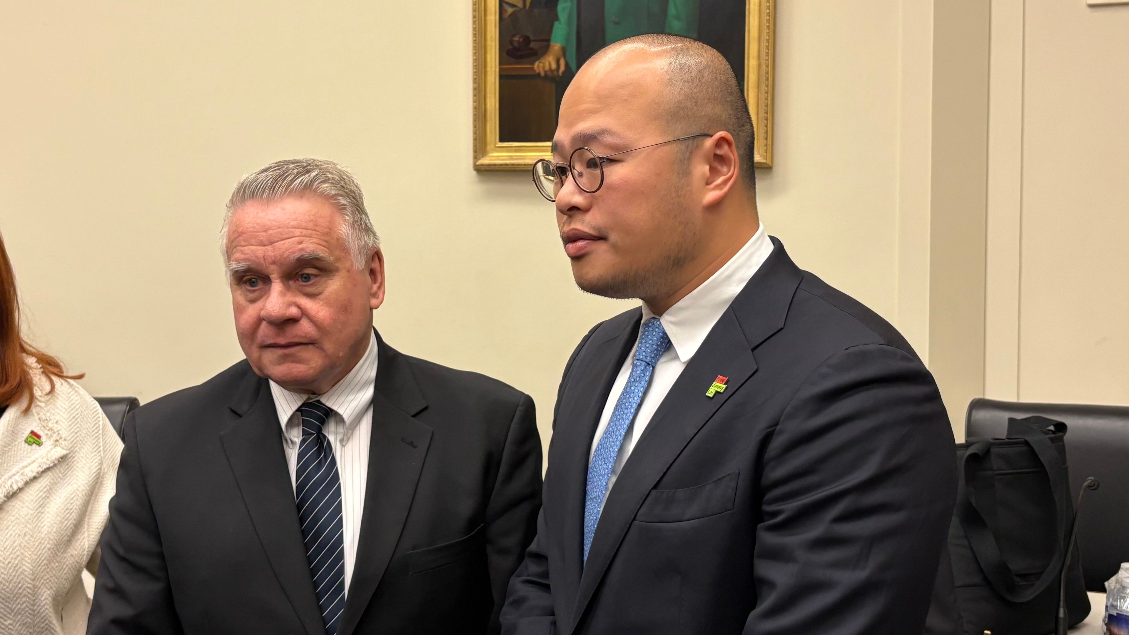 Rep. Chris Smith, R-New Jersey, left, holds a congressional hearing with testimony from Sebastien Lai on Sept. 16, 2026, in Washington, D.C. | Credit: Tessa Gervasini/EWTN News