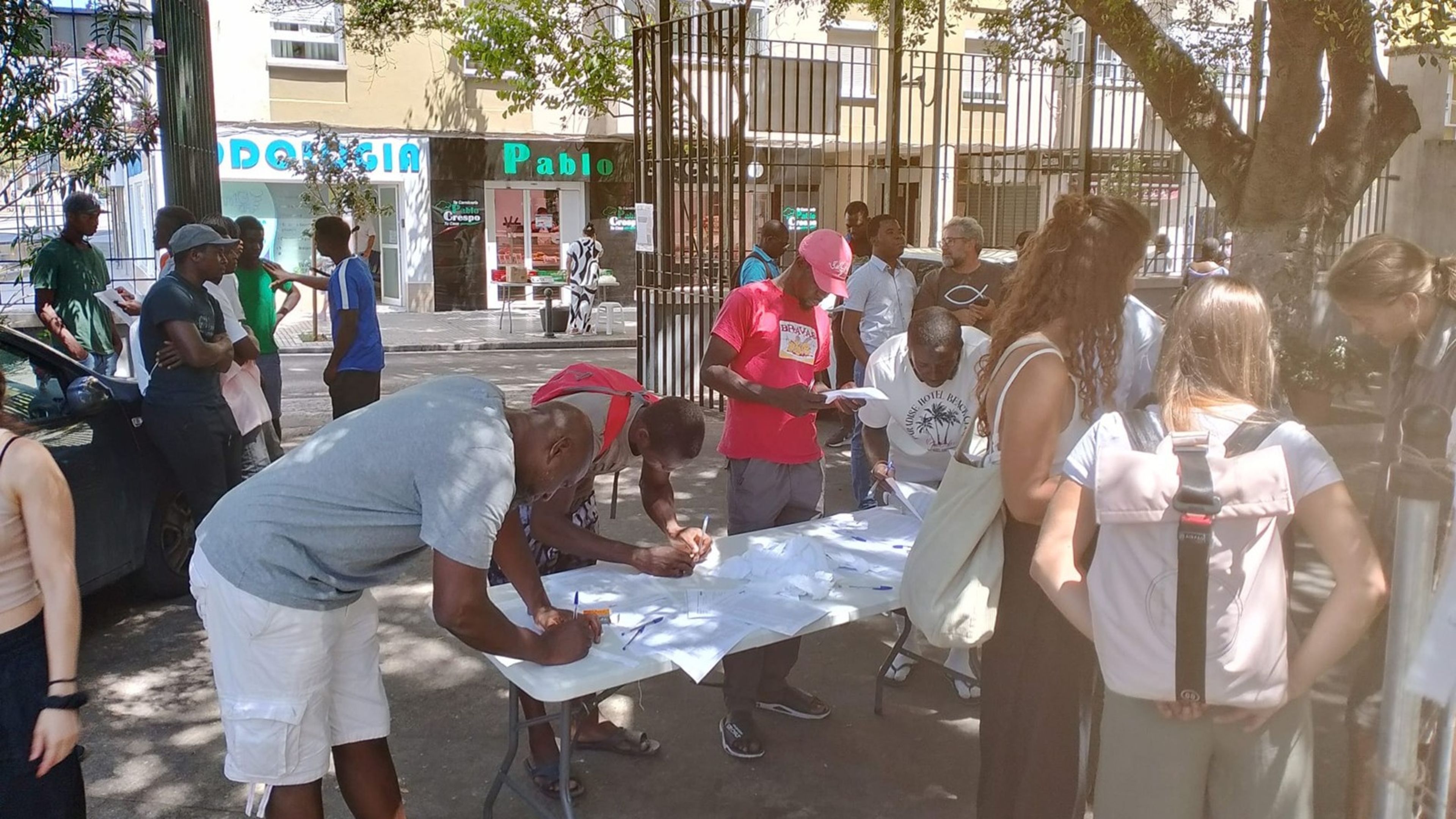A group of African migrants in the Spanish city of Ceuta. | Credit: Diocese of Cádiz and Ceuta