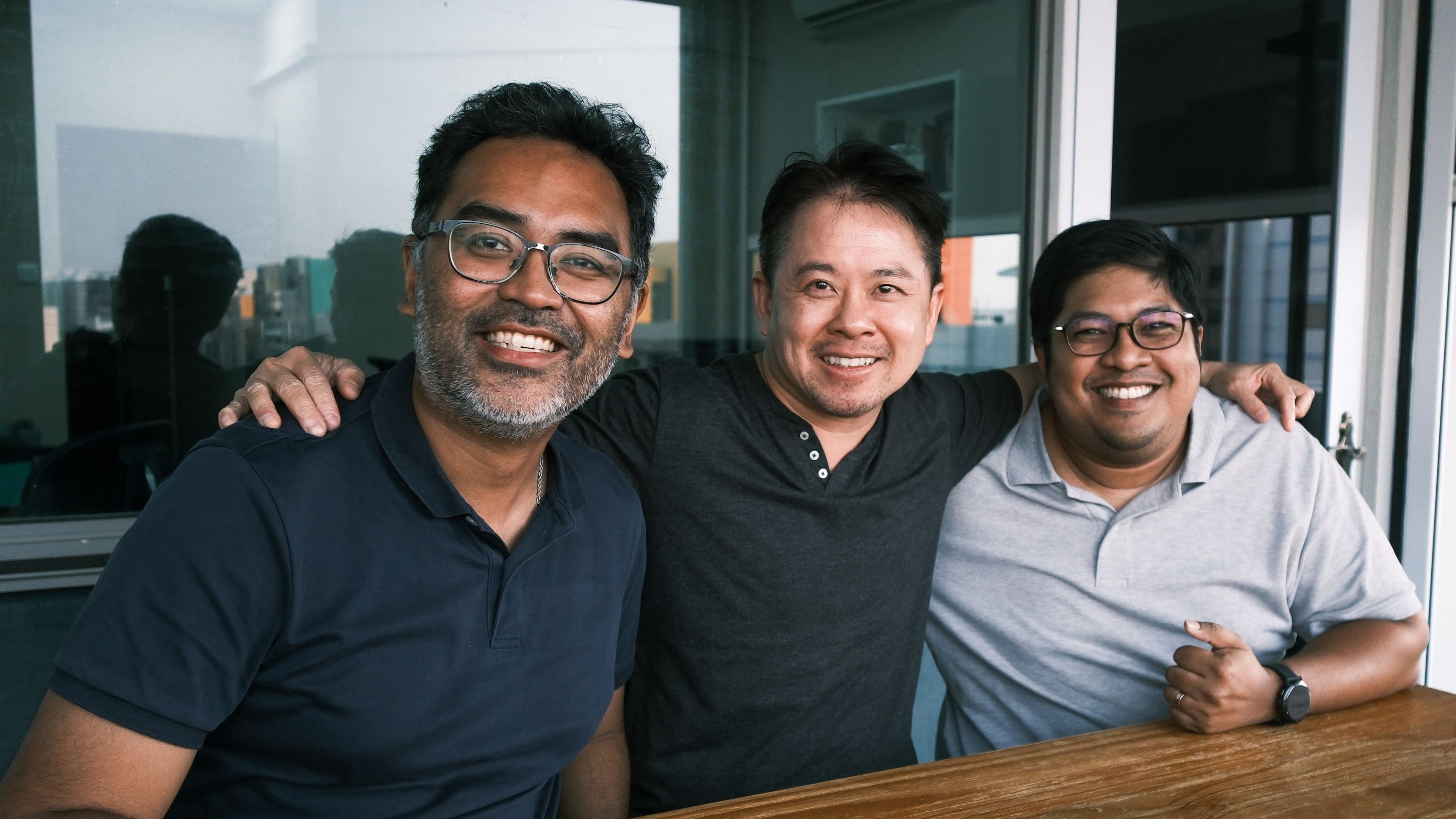 The founders of Cantiva Studios at their production office in Singapore, Sept. 8, 2026. From left: Gabriel Patrick, Benjamin Tanaka, and Ethan Hsu. | Credit: Photo courtesy of Cantiva Studios
