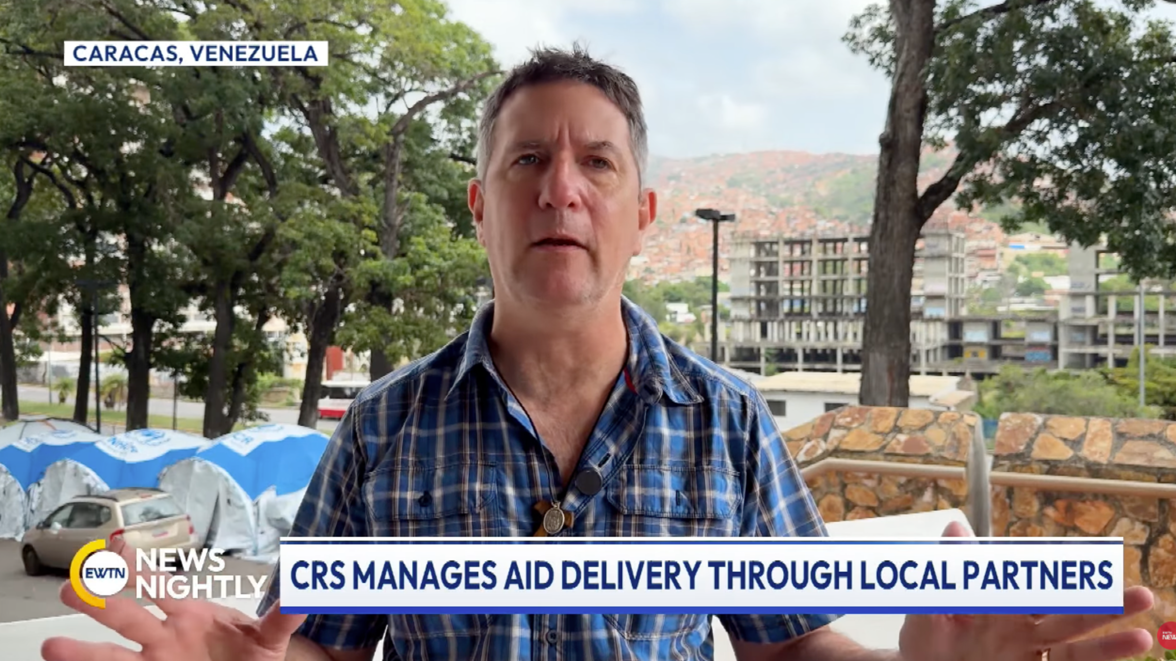 John Service with Catholic Relief Services speaks to "EWTN News Nightly" from Venezuela on July 10, 2026. The official death toll in Venezuela after the deadly earthquake there has climbed to nearly 4,000, with more than 16,000 injured and tens of thousands still missing as rescue teams race against time. | Credit: EWTN News