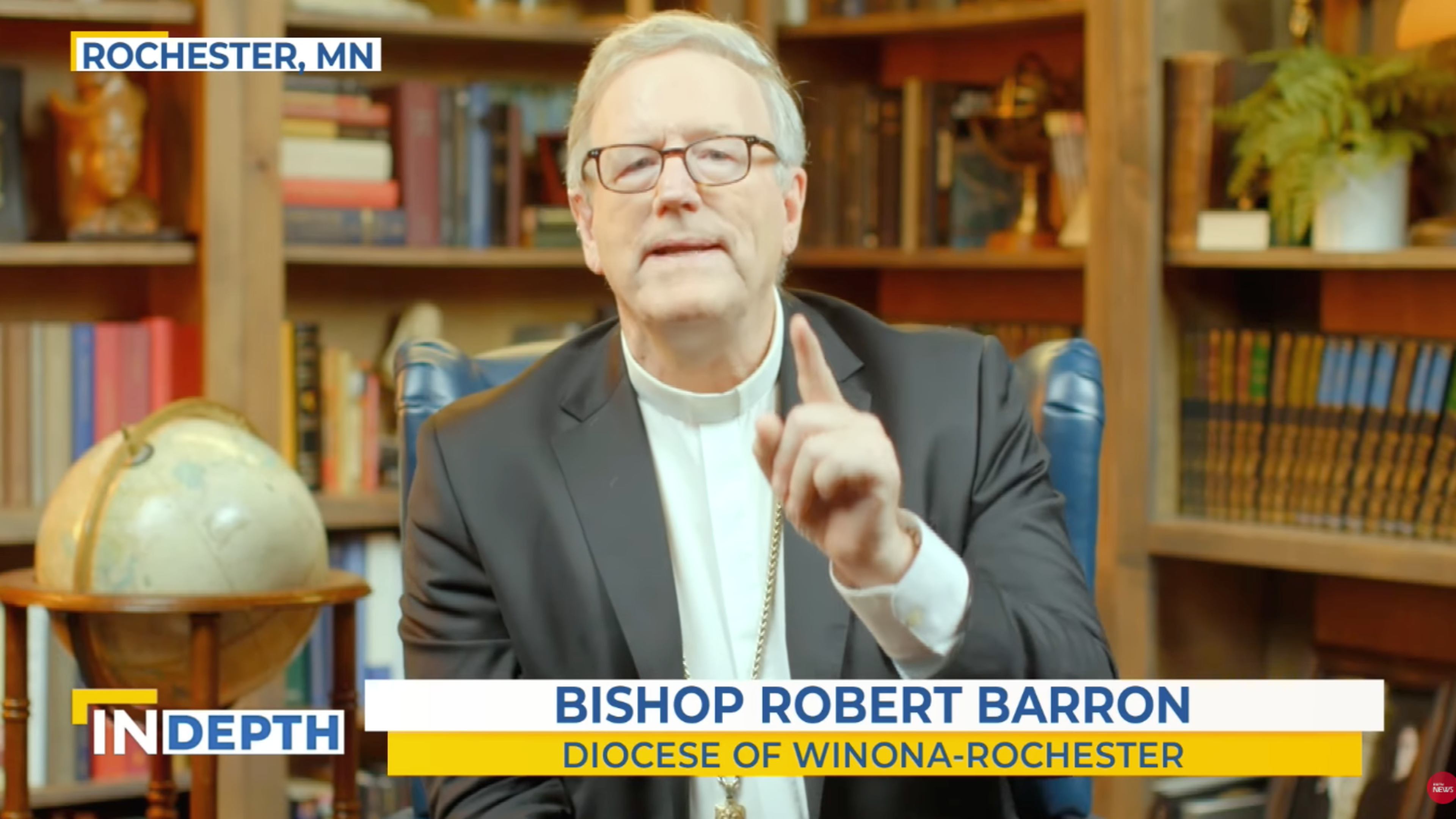 Winona-Rochester Bishop Robert Barron speaks to Catherine Hadro about Archbishop Fulton Sheen on "EWTN News in Depth," July 17, 2026. Barron described Sheen "as the greatest preacher in the history of our country." | Credit: EWTN News