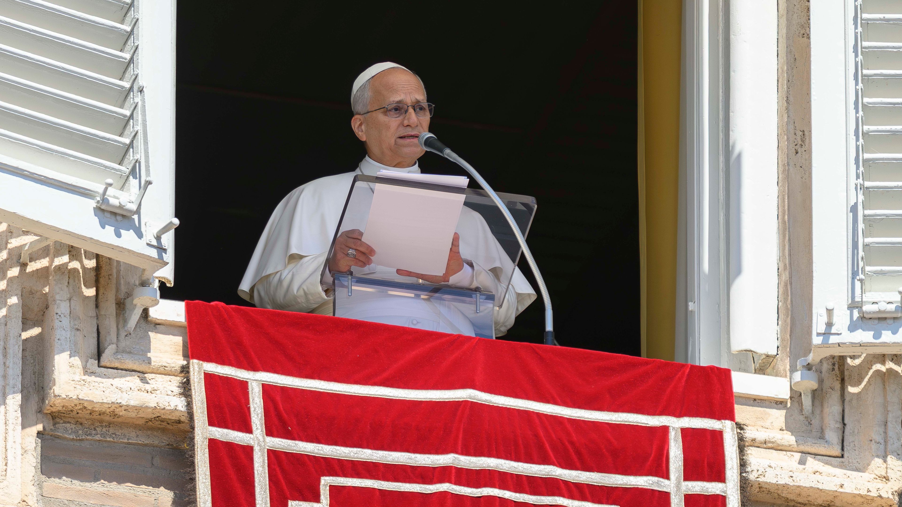 Pope Leo XIV speaks on Sept. 6, 2026, during the weekly Angelus prayer he leads from a window of the apostolic palace. | Credit: Vatican Media