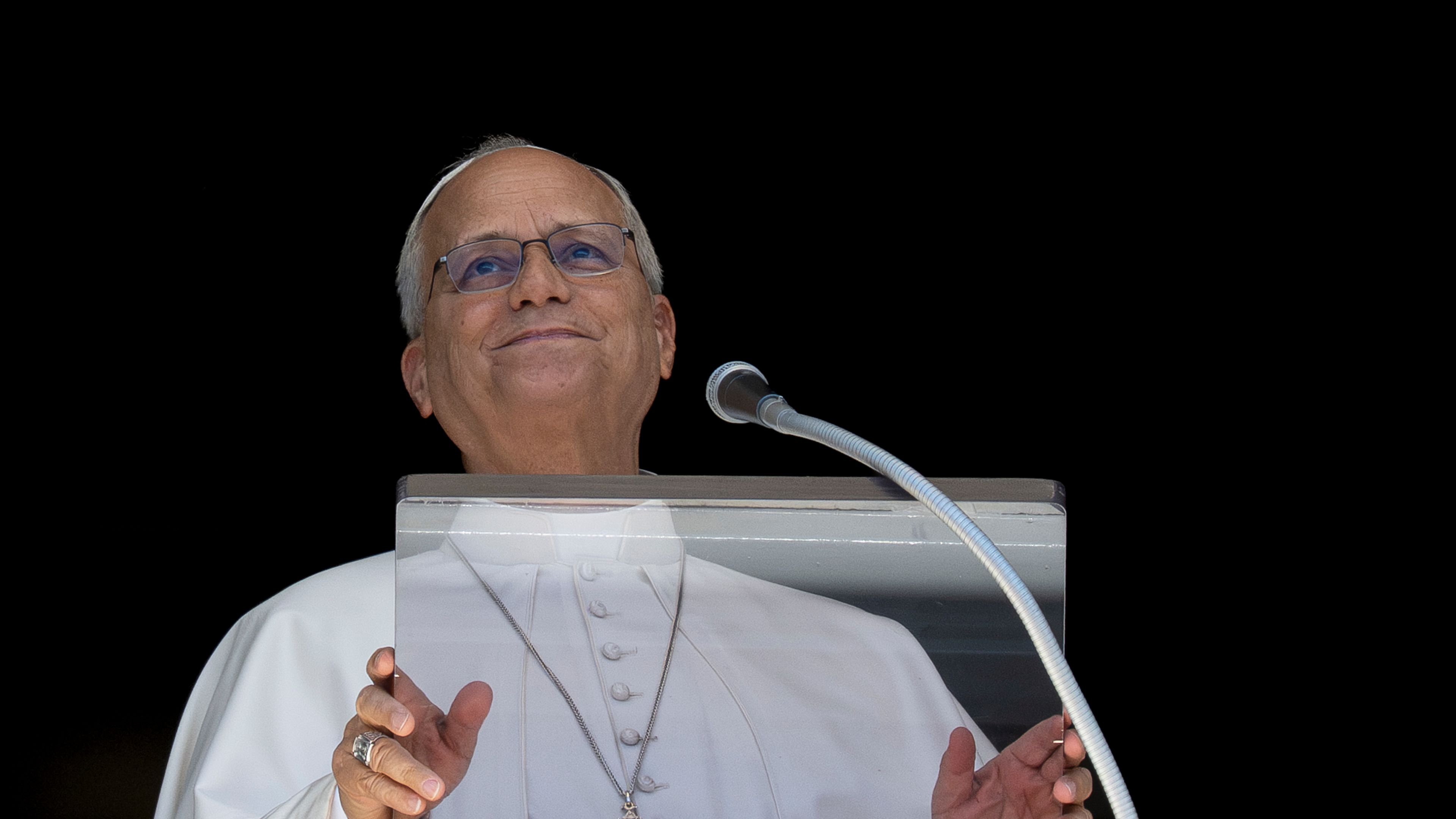 Pope Leo XIV addresses pilgrims gathered in St. Peter's Square at the Vatican for the recitation of the Angelus on Sept. 13, 2026. | Credit: Vatican Media